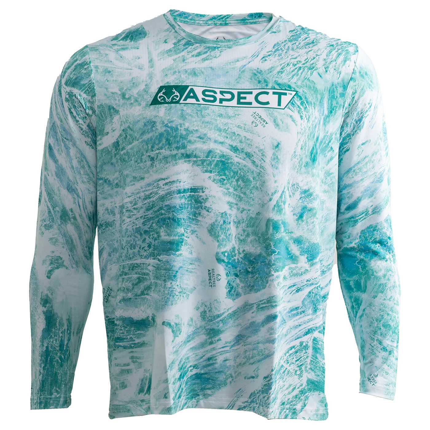 Realtree Men's Teal Waters Fishing Performance Long Sleeve Shirt | Aspect 3 Realtree Men's Teal Waters Fishing Performance Long Sleeve Shirt | Aspect