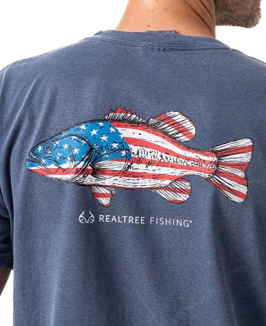 Realtree Comfort Colors American Bass Men's Navy Shirt 4 Realtree Comfort Colors American Bass Men's Navy Shirt - Image 2