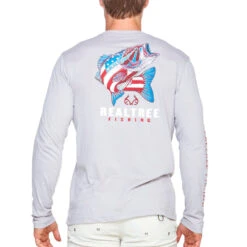 Realtree Men's  Fishing Ameribass Long Sleeve Shirt -Hunting camouflage C11085 GY Back 38237.1648066682