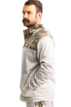 Men's Cash Performance Fleece 1/4 Zip Jacket | EDGE -Hunting camouflage C11209 GY SIDE DETAILS 80576.1692994889