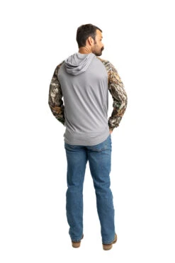 Realtree Men's Folsom Performance Hooded Long Sleeve Tee | EDGE -Hunting camouflage C11210 GY back2 31672.1693249564