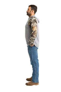 Realtree Men's Folsom Performance Hooded Long Sleeve Tee | EDGE -Hunting camouflage C11210 GY detail3 24360.1693249564