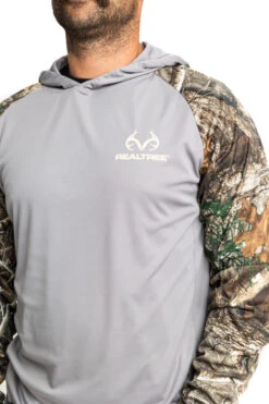 Realtree Men's Folsom Performance Hooded Long Sleeve Tee | EDGE -Hunting camouflage C11210 GY detail 02569.1693249564