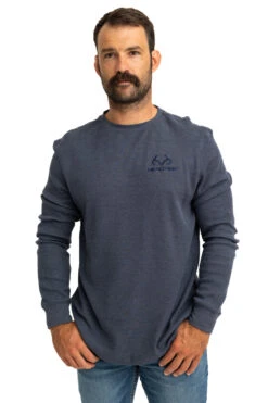 Realtree Men's Highwayman Navy Work Thermal Long Sleeve Shirt