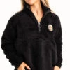 Realtree Women's Jolene Black Sherpa 1/4 Zip Pullover -Hunting camouflage C30384 BK SIDE 08554.1693238223