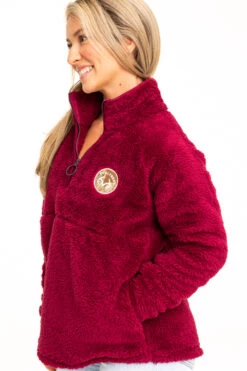 Realtree Women's Jolene Purple Sherpa 1/4 Zip Pullover -Hunting camouflage C30384 PL SIDE 37022.1693240732