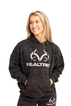 Realtree Women's  Applejack Black Speckled Fleece Hoodie