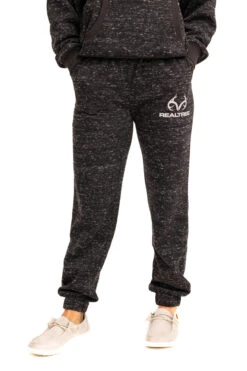 Realtree Women's Applejack Black Speckled Fleece Jogger