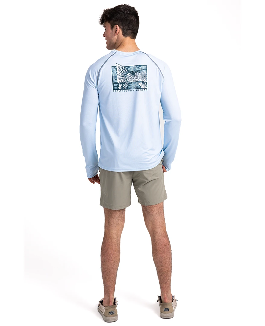 Realtree Fishing Long Sleeve Performance Men's Raglan Blue Shirt 4 Realtree Fishing Long Sleeve Performance Men's Raglan Blue Shirt - Image 2