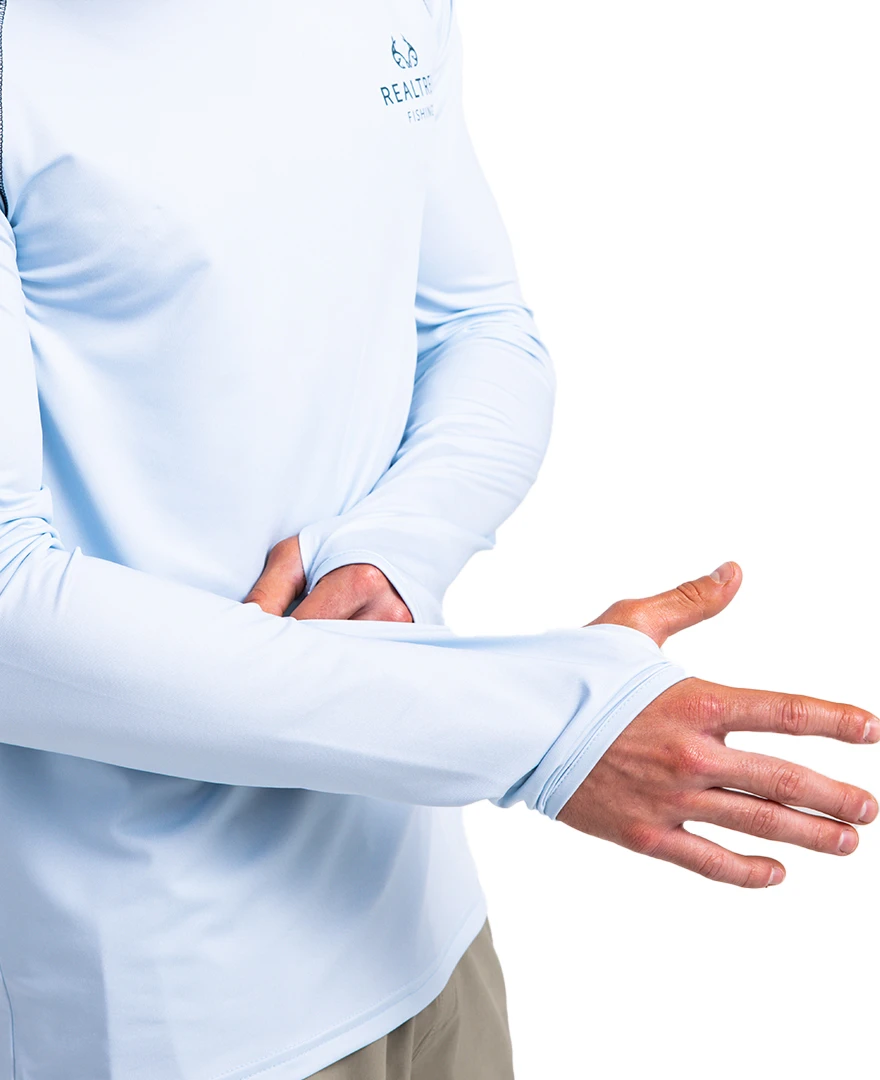 Realtree Fishing Long Sleeve Performance Men's Raglan Blue Shirt 6 Realtree Fishing Long Sleeve Performance Men's Raglan Blue Shirt - Image 4