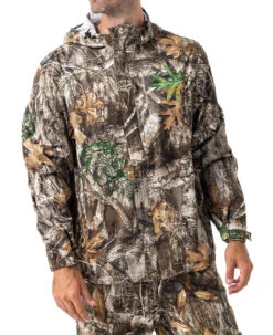 Realtree Men's Roaring Springs Packable Rain Jacket | EDGE -Hunting camouflage M1024 ED FRONT 95857.1684266529