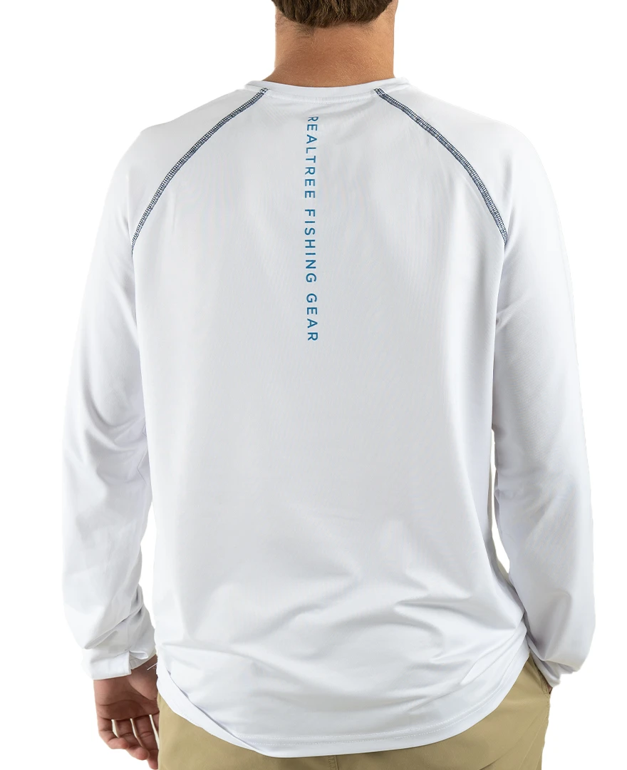 Realtree Fishing Flag Long Sleeve Performance Men's Raglan White Shirt 3 Realtree Fishing Flag Long Sleeve Performance Men's Raglan White Shirt - Image 2