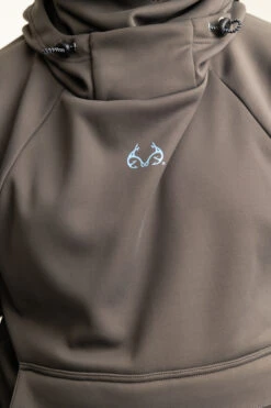 Realtree Men's Gray Pullover Hoodie With Vented Face Mask -Hunting camouflage M307 CHAR detail 07028.1693491142