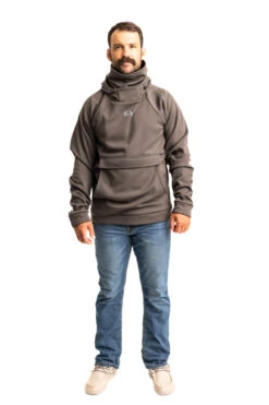 Realtree Men's Gray Pullover Hoodie With Vented Face Mask -Hunting camouflage M307 CHAR front 07777.1693491142