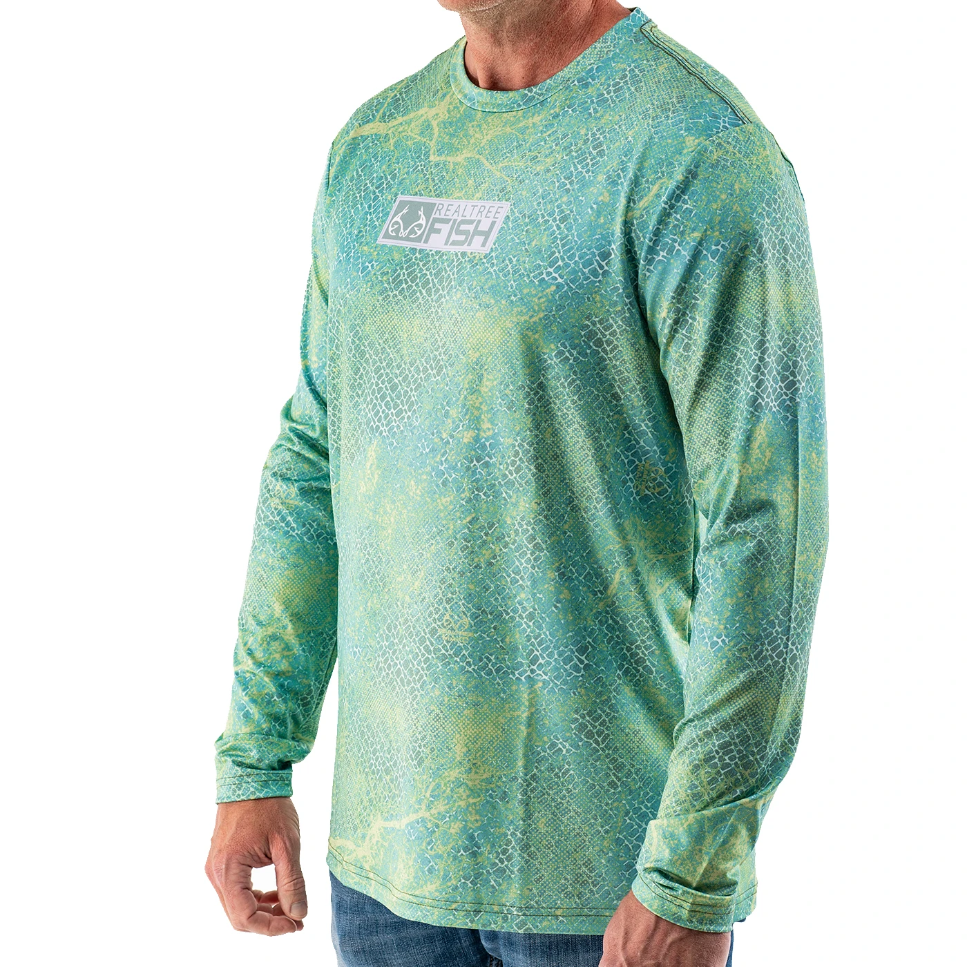 Realtree Men's RTF Mako Green Long Sleeve Performance Shirt 4 Realtree Men's RTF Mako Green Long Sleeve Performance Shirt - Image 2