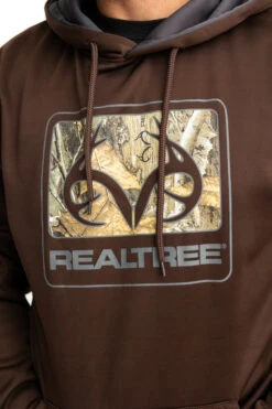 Realtree Men's Coldsnap Brown Performance Hoodie -Hunting camouflage RJOFH11235 B200 LOGO 13906.1693240829