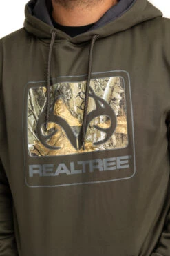 Realtree Men's Coldsnap Green Performance Hoodie -Hunting camouflage RJOFH11235 B319 LOGO 12942.1693240785
