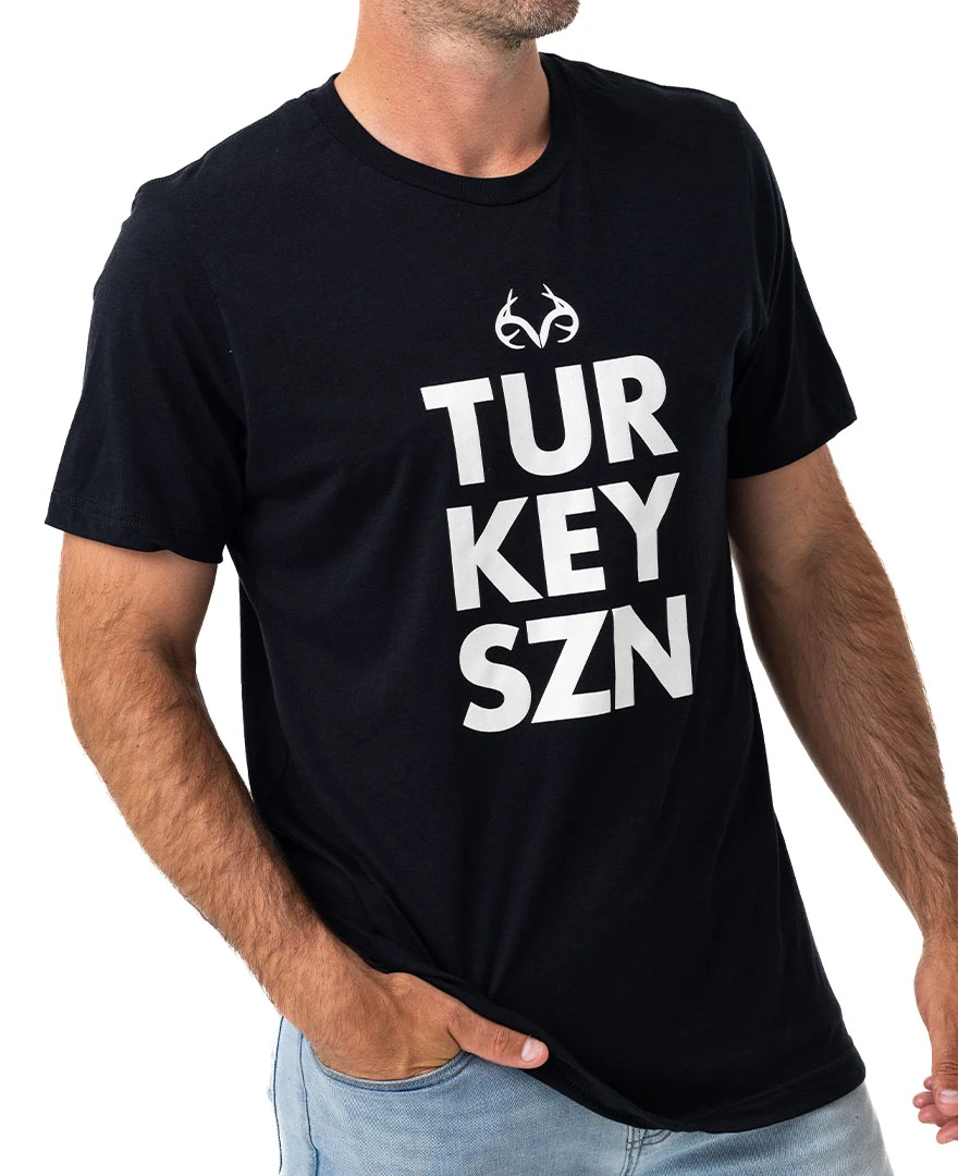 Realtree Men's Turkey SZN Short Sleeve Black Shirt" 3 Realtree Men's Turkey SZN Short Sleeve Black Shirt"