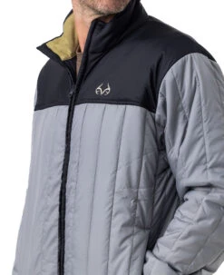 Realtree Men's Exclusive Lightweight Premium Down Puffer Jacket -Hunting camouflage RO346 CHAR SIDE COLLAR 24062.1684270540