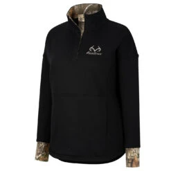 Realtree Women's Aspen 1/4 Snap Fleece Pullover -Hunting camouflage RO4350 BK 86579.1682542627