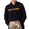 Realtree Men's  Black Fleece Camo Pocket Hoodie | EDGE -Hunting camouflage RO500 BK FRONT 05861.1684250856