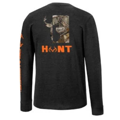 Realtree Men's Hunt Graphic Long Sleeve Shirt -Hunting camouflage RO5132 BK Back 30890.1663939815