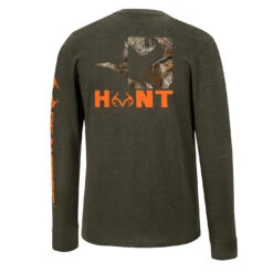 Realtree Men's Hunt Graphic Long Sleeve Shirt -Hunting camouflage RO5132 GR Back 17310.1663940045