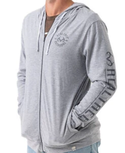Realtree Men's Locals Only Hooded Full Zip Jacket -Hunting camouflage RO553 GY POCKETS 52979.1684271271