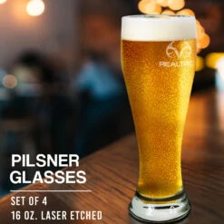 Realtree Pilsner Beer Glasses - Set Of 4 -Hunting camouflage RTS RTBRGL CL info 74389.1630011602