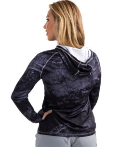 Realtree Fishing Hooded Long Sleeve Performance Women's Black Raglan Shirt | WAV3 -Hunting camouflage W105 WB BACK.JPG 42338.1682457801