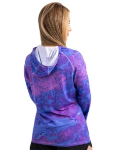Realtree Fishing Hooded Long Sleeve Performance Women's Purple Raglan Shirt | WAV3 -Hunting camouflage W105 WP BACK.JPG 39258.1682458000