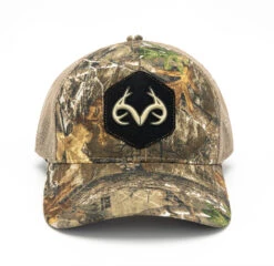 Realtree Men's Camo Shield Patch Hat | EDGE -Hunting camouflage edge patch front 44431.1660873247